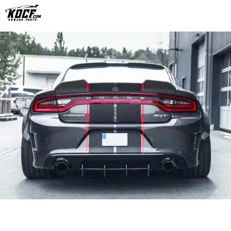 2015-2021 Trunk Spoiler Fit For Dodge Charger SRT- Hellcat SK style Carbon Fiber Deck lid Ducktail Highkick Spoiler