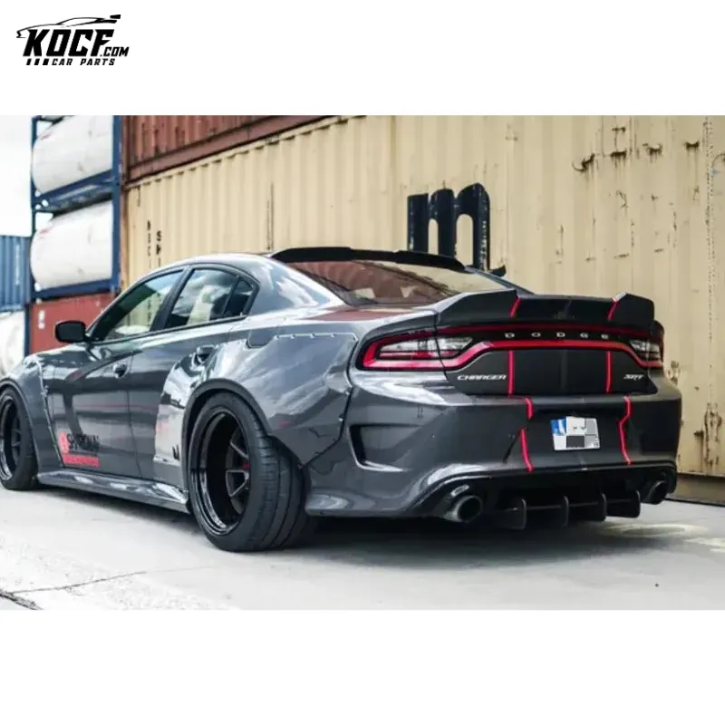 2015-2021 Trunk Spoiler Fit For Dodge Charger SRT- Hellcat SK style Carbon Fiber Deck lid Ducktail Highkick Spoiler