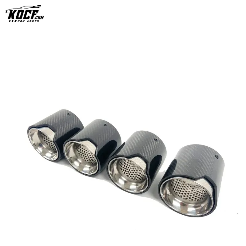 4-PC G80 M3 G82 M4 Carbon Fiber Exhaust tip tail ends Exhaust tip muffler tip Stainless Steel Glossy Black Fits for BMW