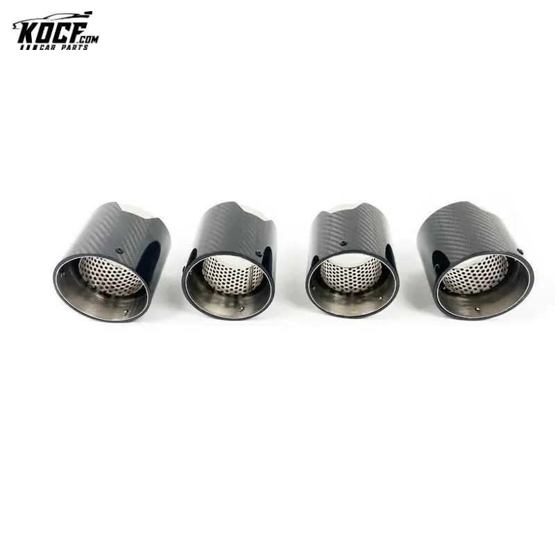 4-PC G80 M3 G82 M4 Carbon Fiber Exhaust tip tail ends Exhaust tip muffler tip Stainless Steel Glossy Black Fits for BMW