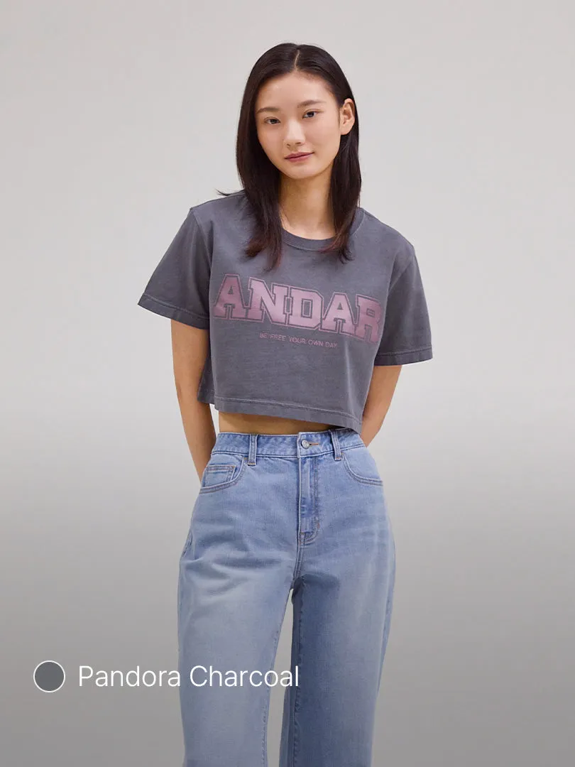 ANDAR Pigment Dyed Cropped Short Sleeve