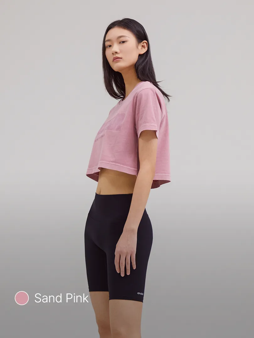 ANDAR Pigment Dyed Cropped Short Sleeve