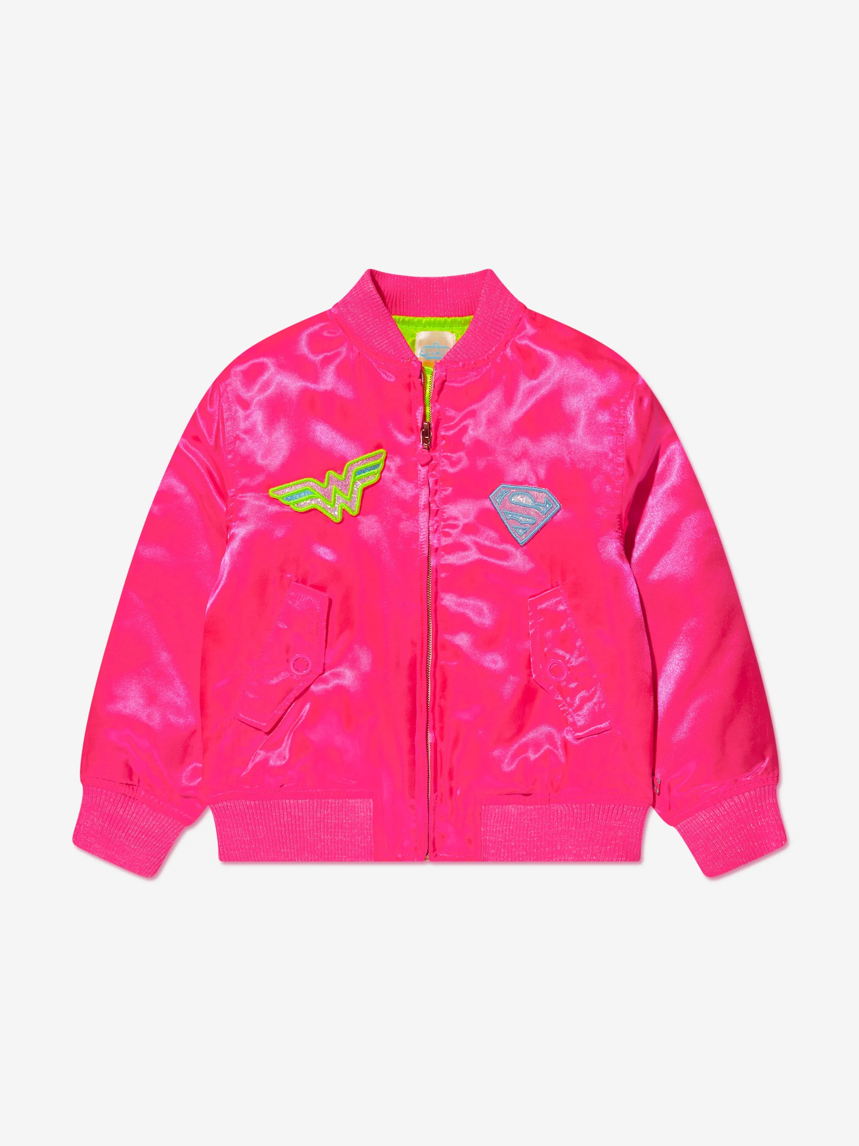 Billieblush Girls DC Comics Bomber Jacket in Pink