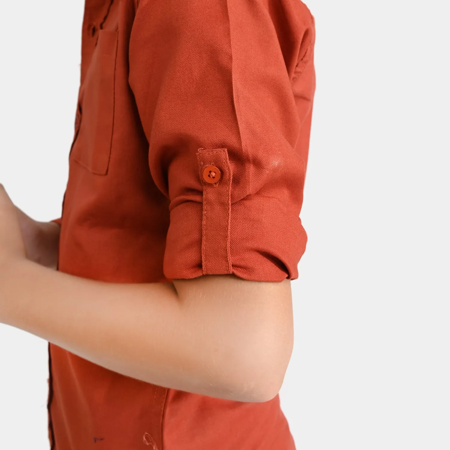 Boys Cotton Casual Shirt F/S Hero-Red