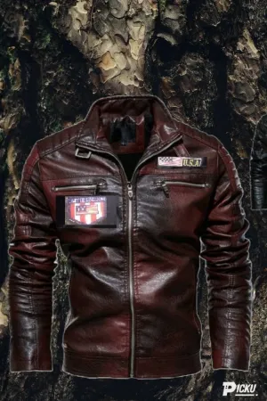 Branded High Quality Dark Brown USA Faux Leather Jacket For Men's & Boy's