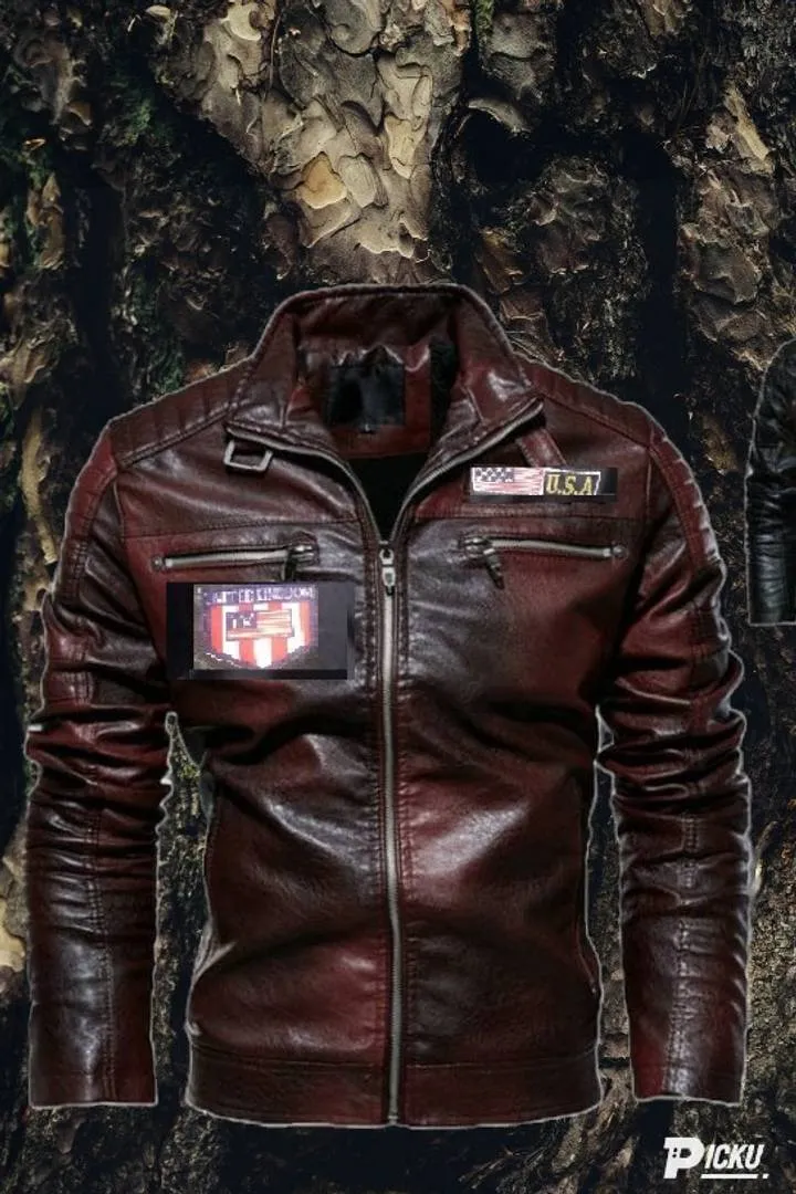 Branded High Quality Dark Brown USA Faux Leather Jacket For Men's & Boy's