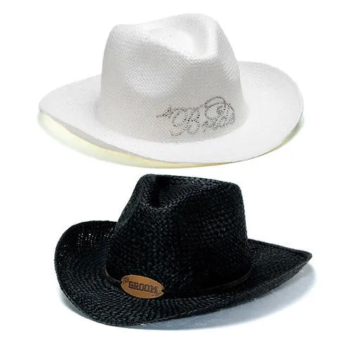 Bride & Groom Cowboy Hats Black "Groom" Cowboy Hat