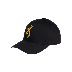 Browning Men's Ripstop Black Gold Logo Embroidered Cap