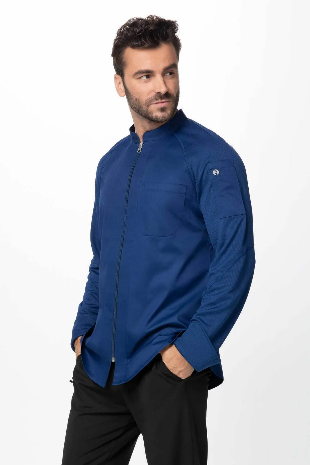 Chef Works Mens Napal Chef Jacket- Blue