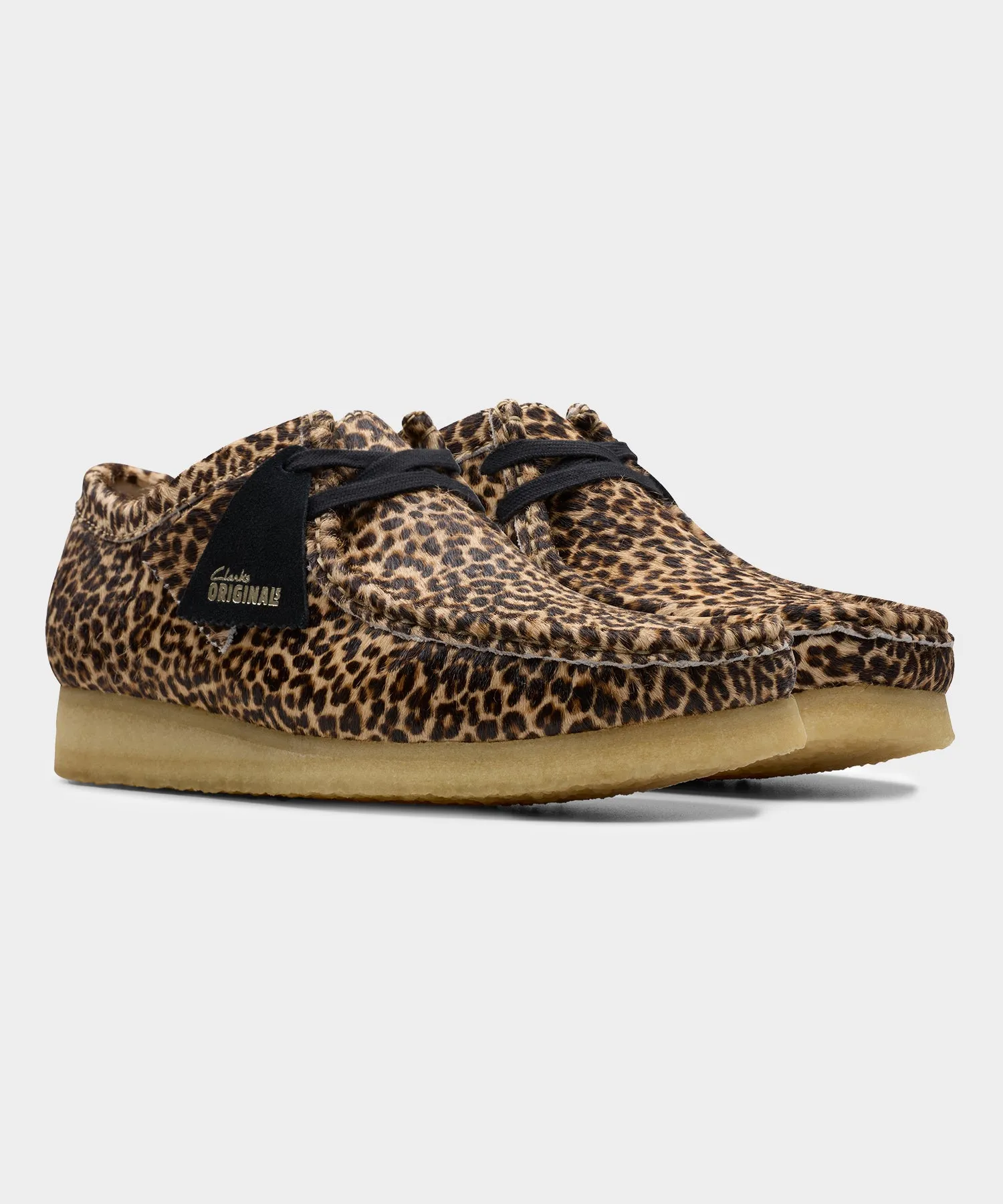 Clarks Wallabee Low Harajuku Leopard Print in Safari Tan