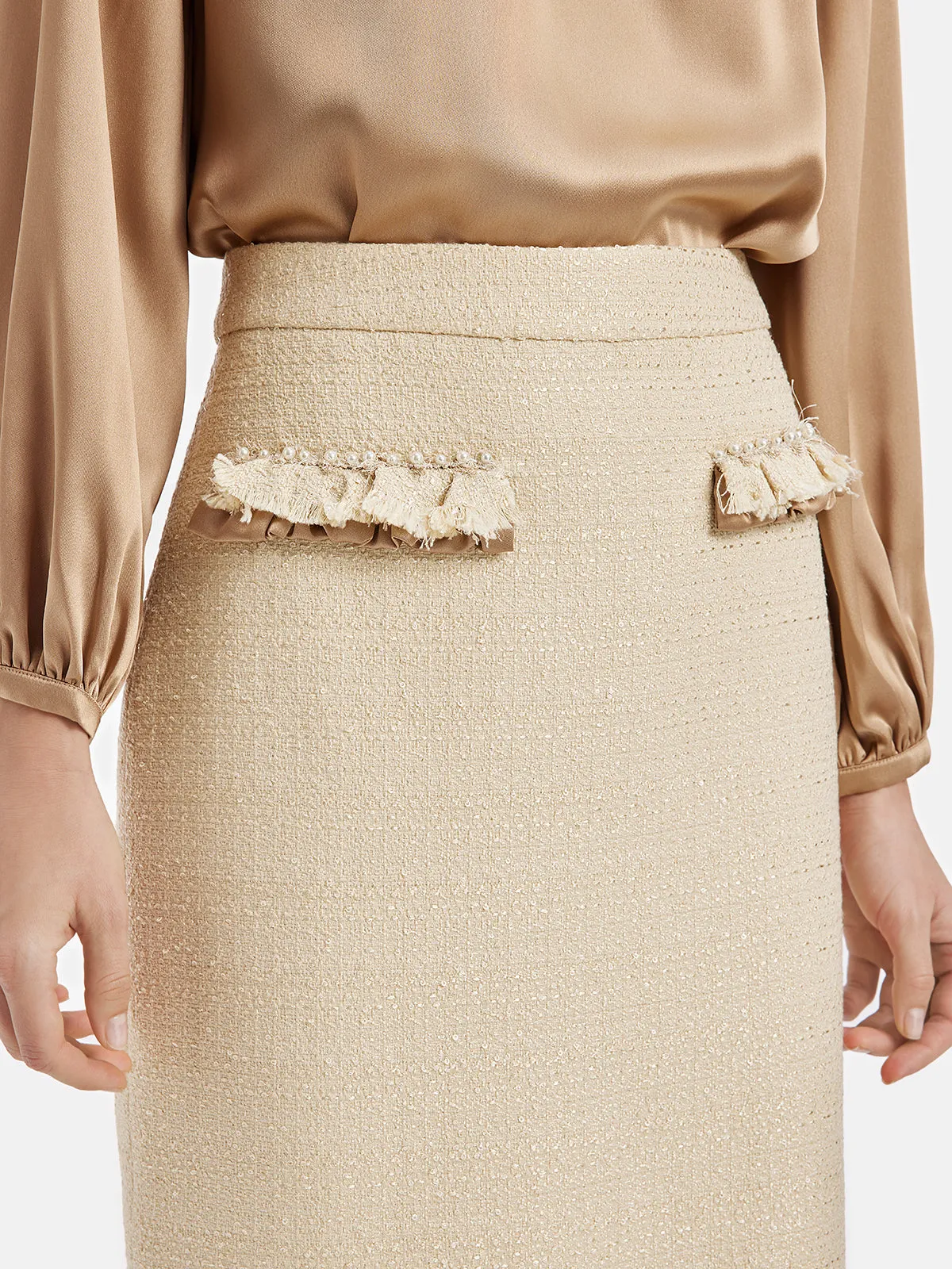 Classic Woven Straight Skirt