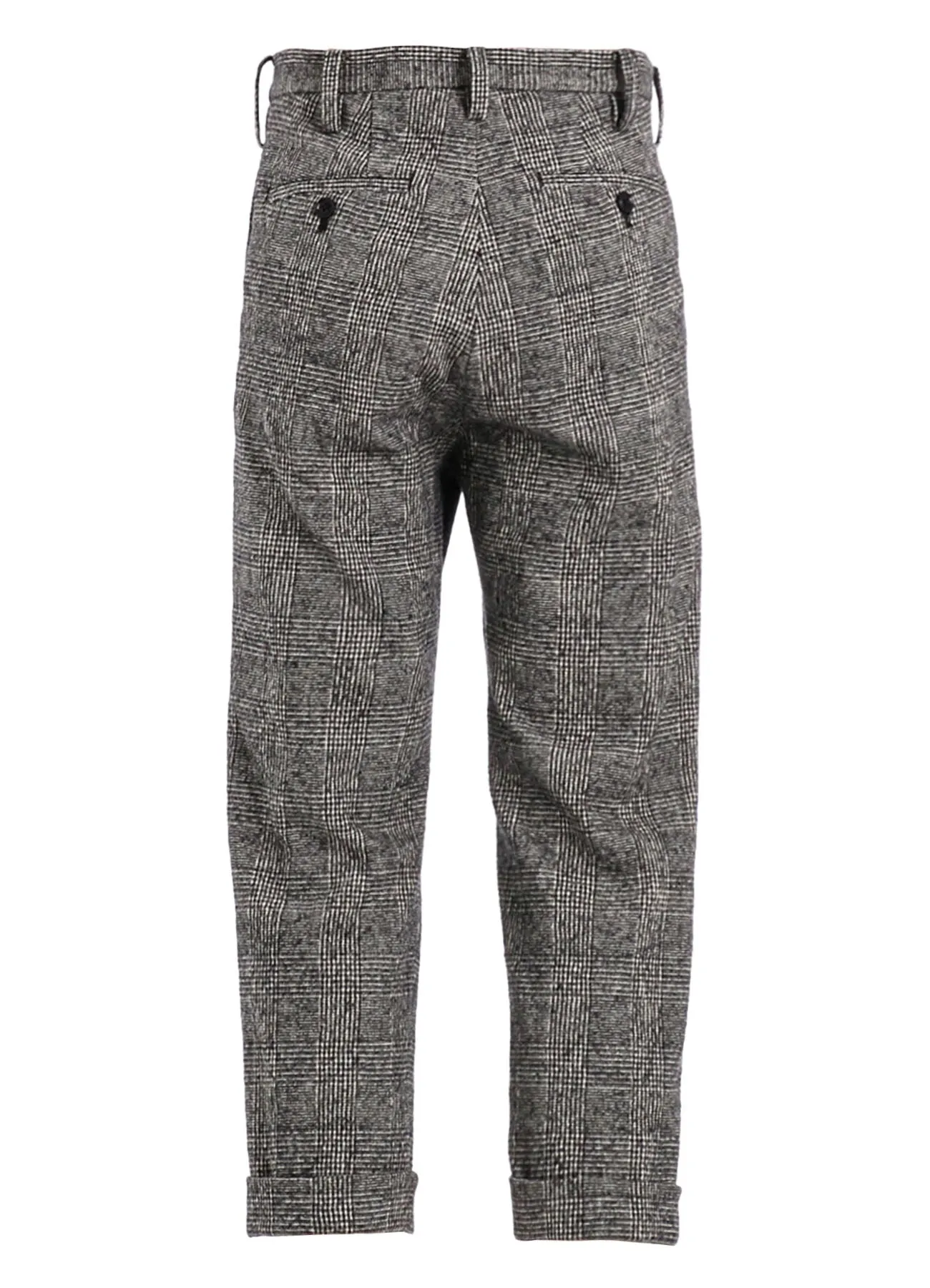 COTTON WOOL GLEN CHECK MACKIN SLIM PANTS