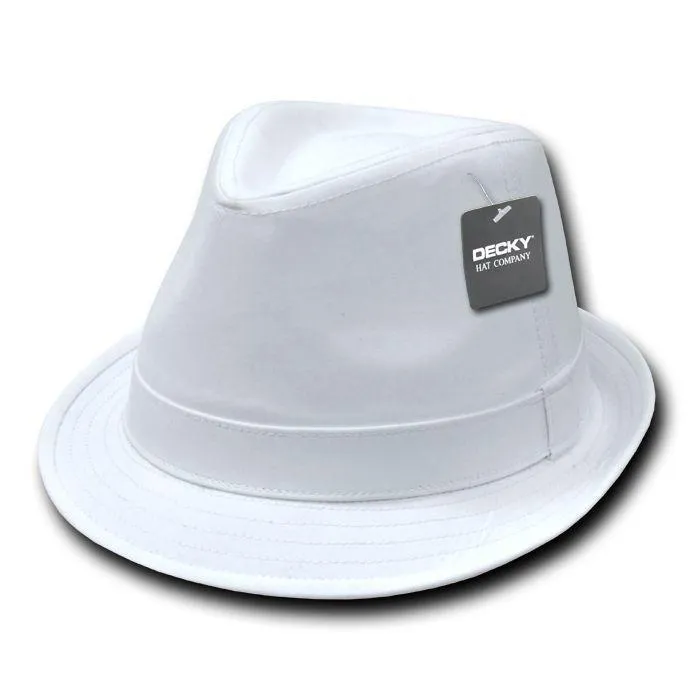 Decky Black White Red Poly Woven Fedora Hipster Miami Caps Hats