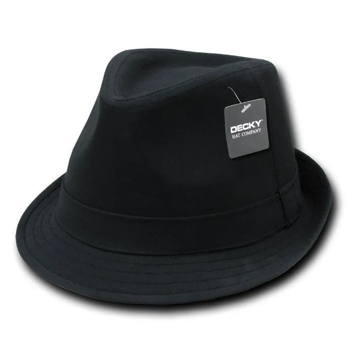 Decky Black White Red Poly Woven Fedora Hipster Miami Caps Hats