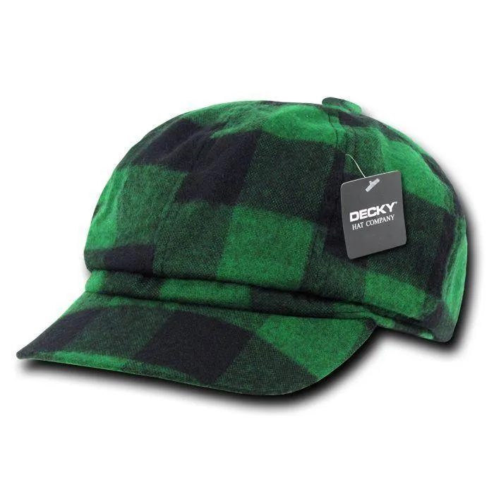 Decky Newsboy Ivys Plaid Pre Curved Hats Drivers Cabbie Golf Gatsby