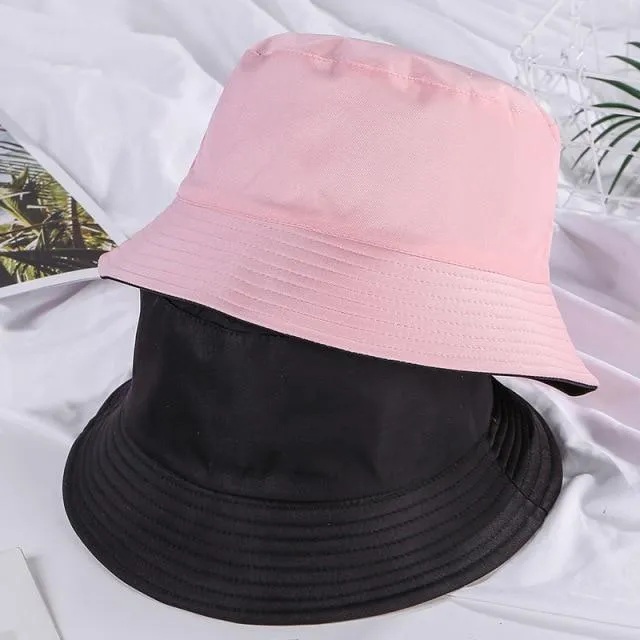 Double-faced Unisex Bucket Women Hat Outdoor Travel Cycling Caps