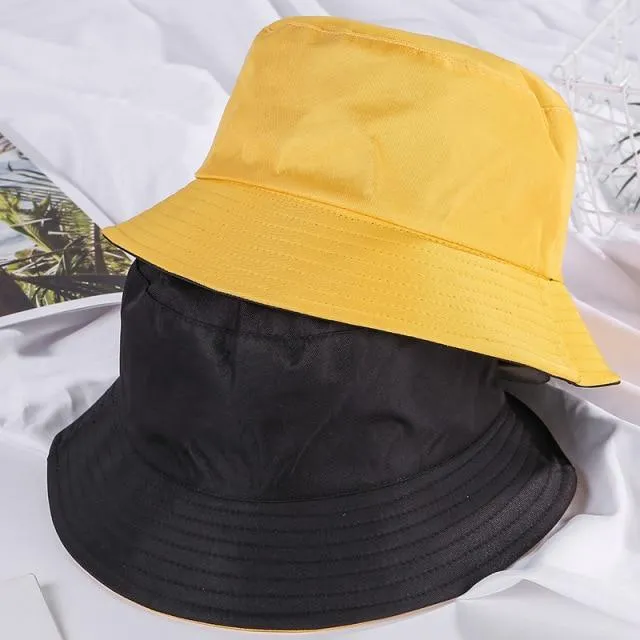 Double-faced Unisex Bucket Women Hat Outdoor Travel Cycling Caps