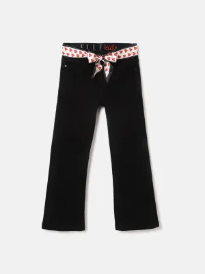 Elle Girls Black Solid Bootcut Fit Jeans