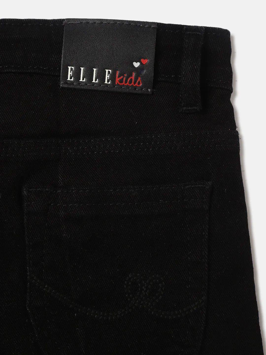 Elle Girls Black Solid Bootcut Fit Jeans