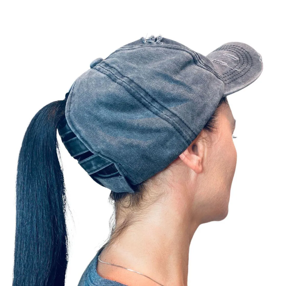 Empire Cove Womens Distressed Washed Ponytail Caps Hats Vintage Relaxed Fit