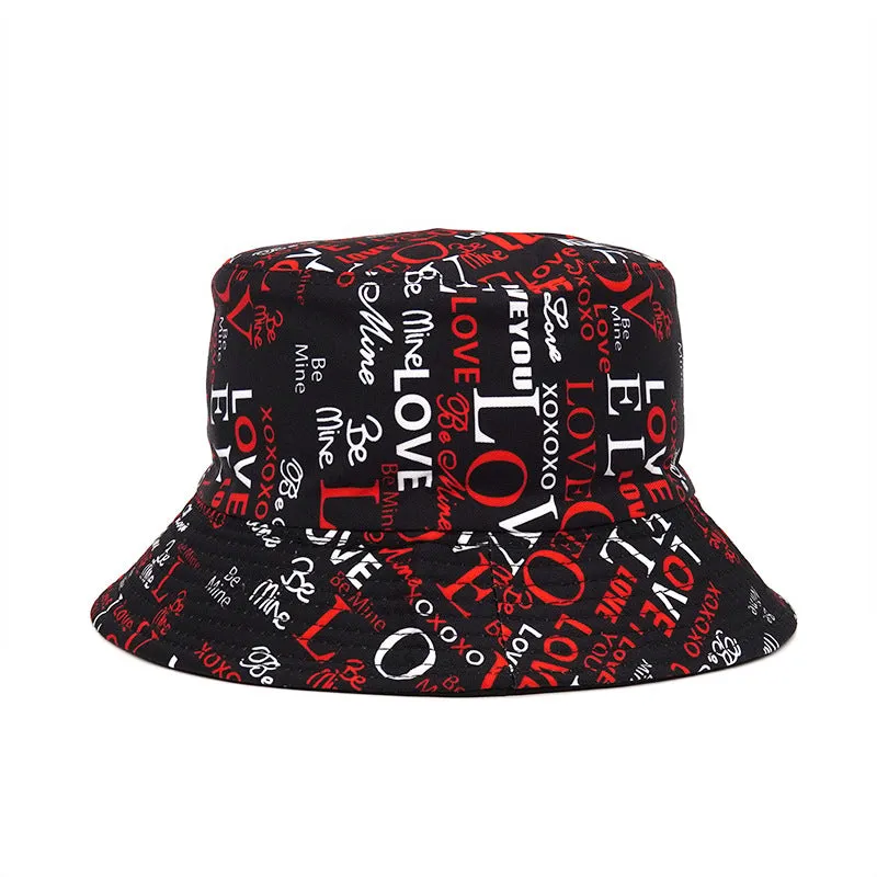 Fashion Reversible Leaf Print Bucket Hat Summer Sun Caps For Women