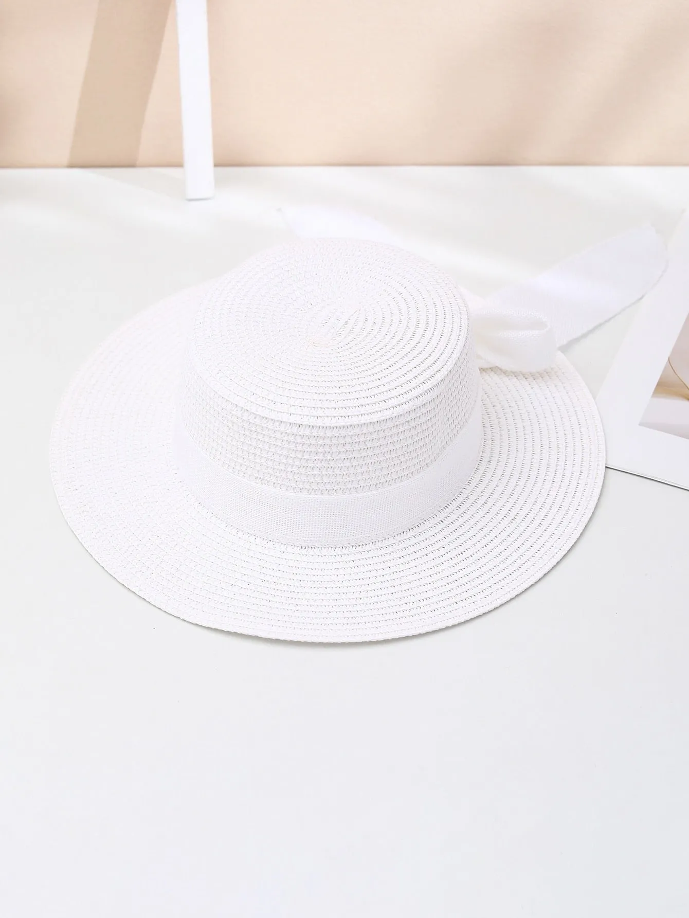 Fashionable Butterfly Knot Elegant Straw Sun Hat