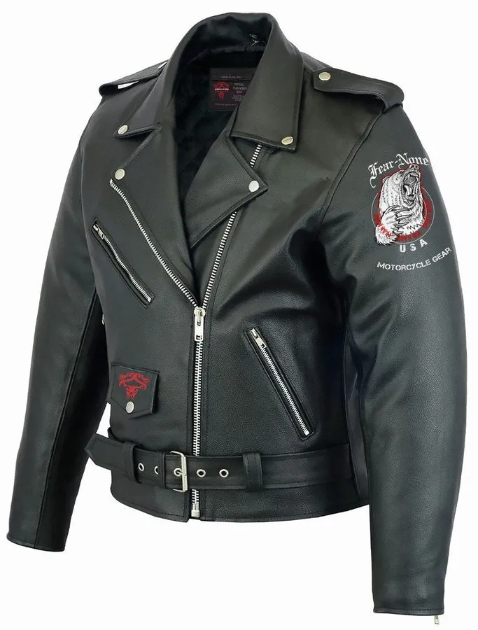 FEAR-NONE Dragon Mark Rider Leather Highway Jacket