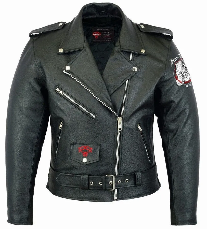 FEAR-NONE Dragon Mark Rider Leather Highway Jacket