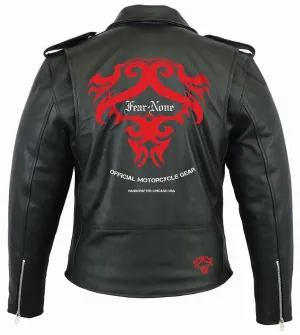 FEAR-NONE Dragon Mark Rider Leather Highway Jacket