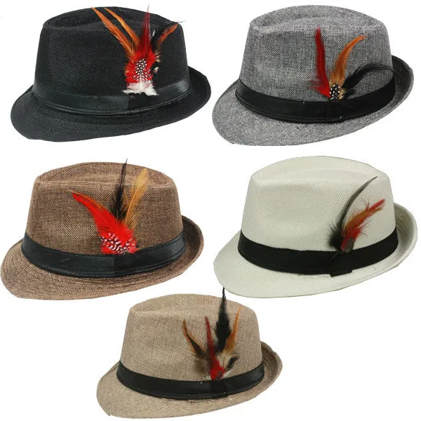 fedora hat with feather Case of 72