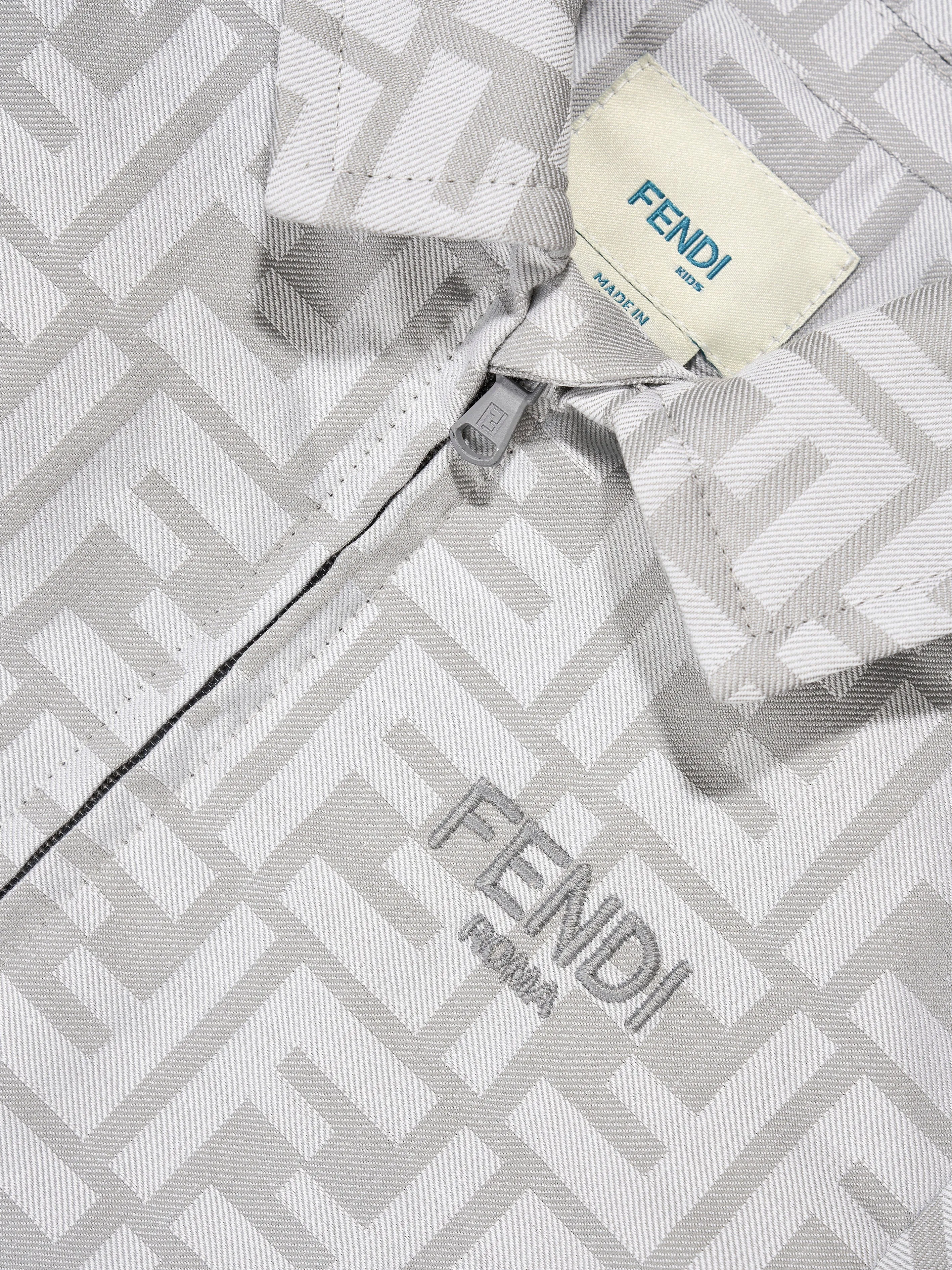 Fendi Baby Boys FF Logo Bomber Jacket in Grey