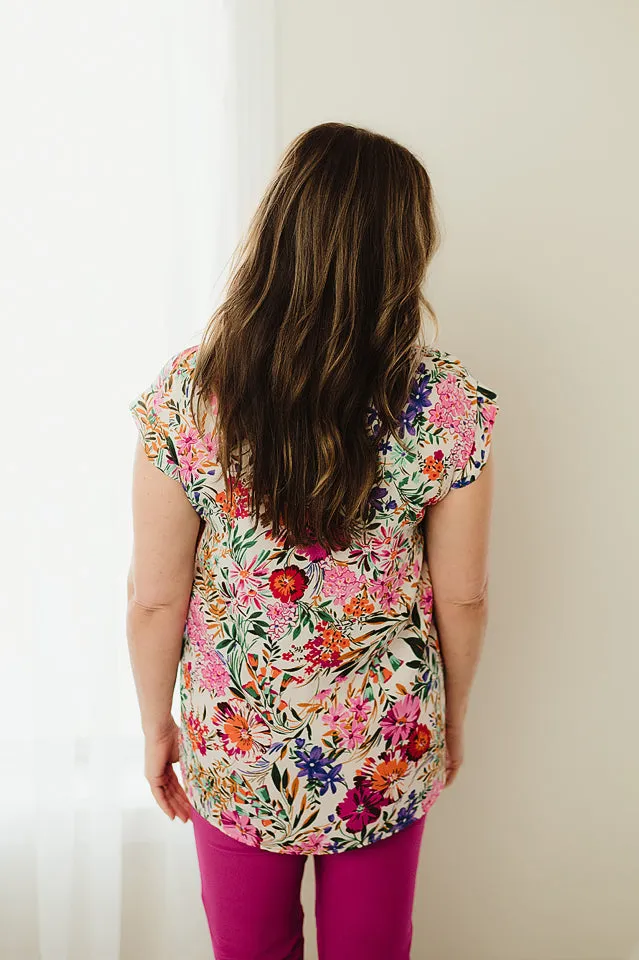 Floral Pleated Top