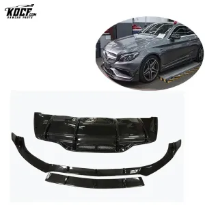 For Mercedes Benz C63 W205 COUPE carbon fiber body kit front bumper lip splitter rear bumper diffuser