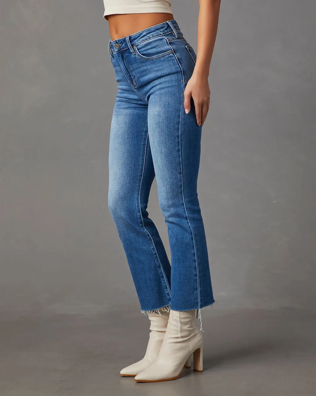 Fowler Cropped High Rise Flare Jeans