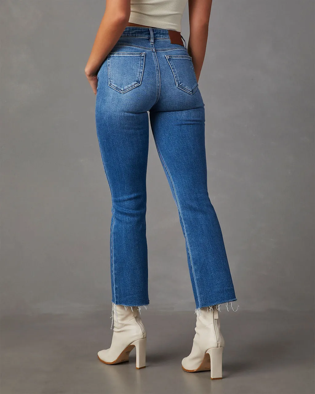 Fowler Cropped High Rise Flare Jeans