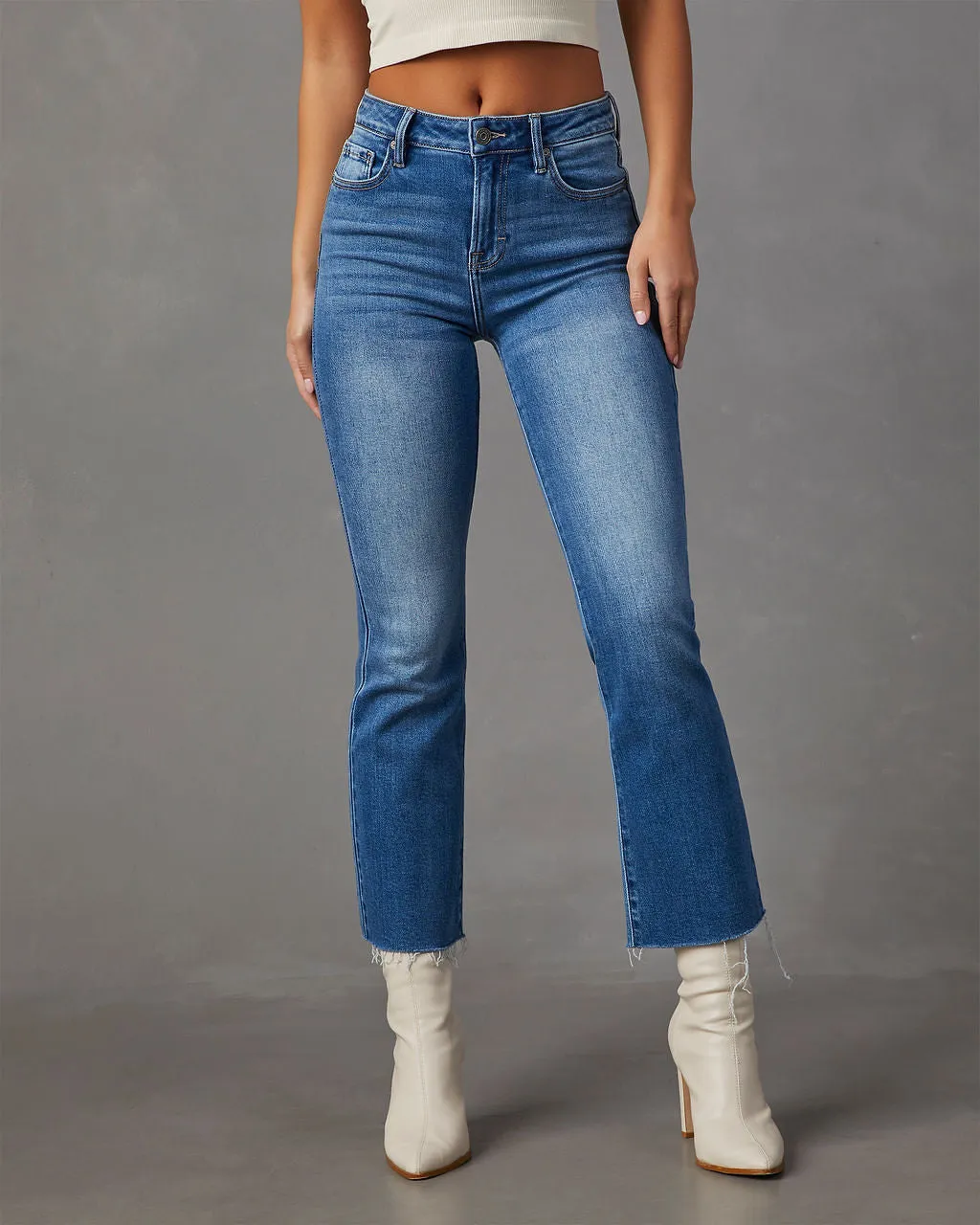 Fowler Cropped High Rise Flare Jeans