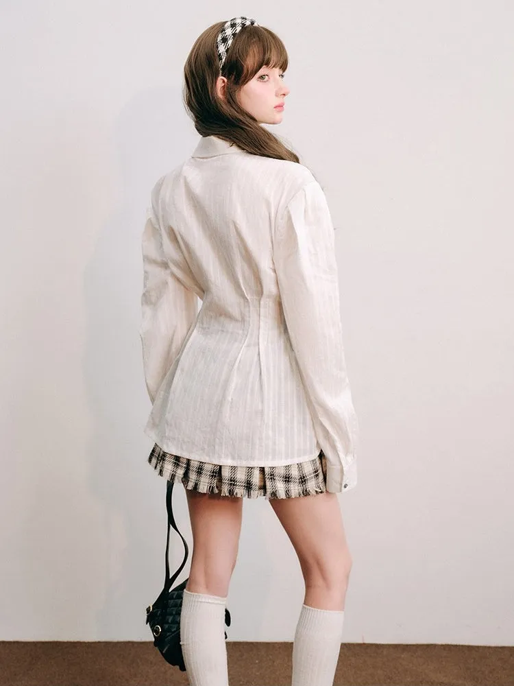 French Chic Waist Shape Long Sleeve Shirt【s0000003847】