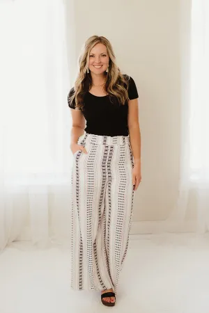 Geometric Print Wide Leg Pants