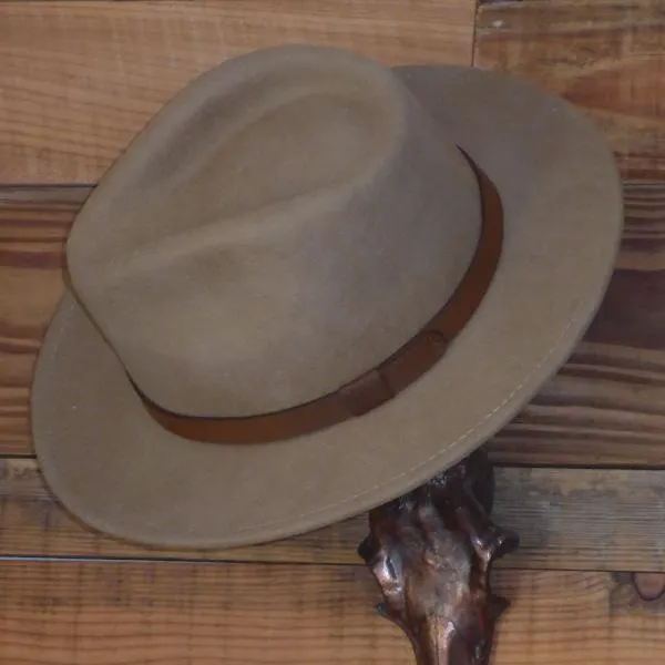 Grey Fedora Hat with Leather Band. Unisex, Crushable.