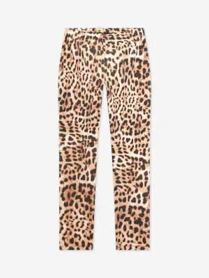 Guess Girls Leopard Print Leggings in Brown