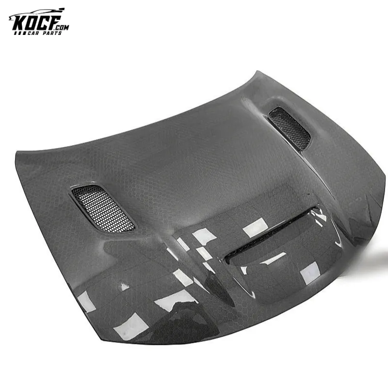 Honeycomb Redeye Style Carbon Fiber Front Hood Bonnet with vents For 2015-21 Dodge Charger SRT Hellcat