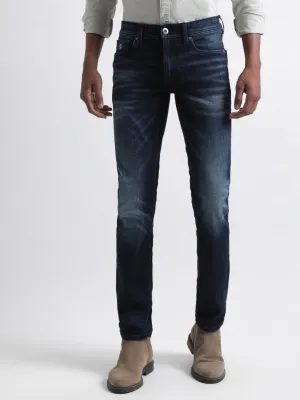 Iconic Men Dark Blue Solid Slim Fit Jeans