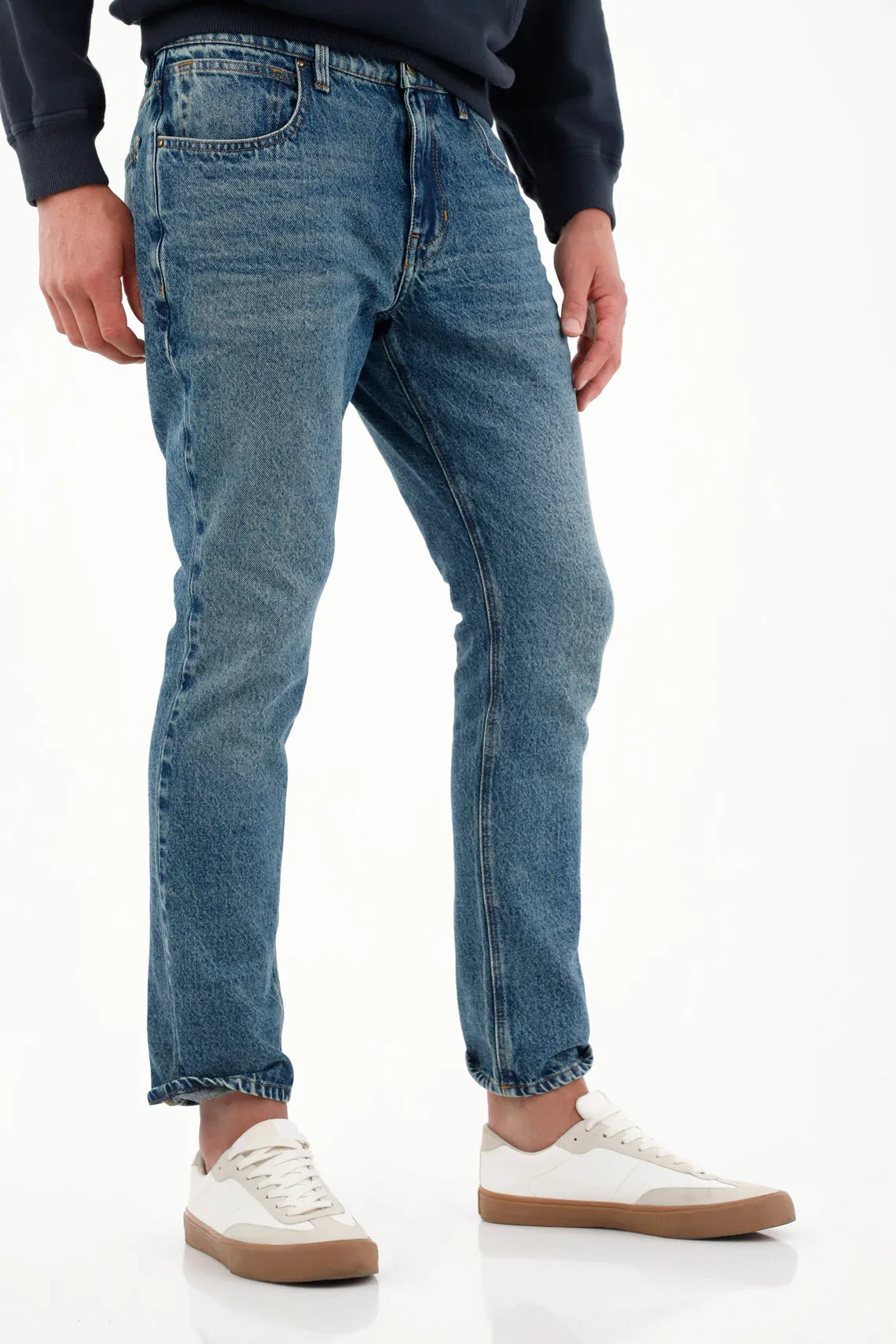 Jean para hombre tns, jeans classic plano cintura con pretina