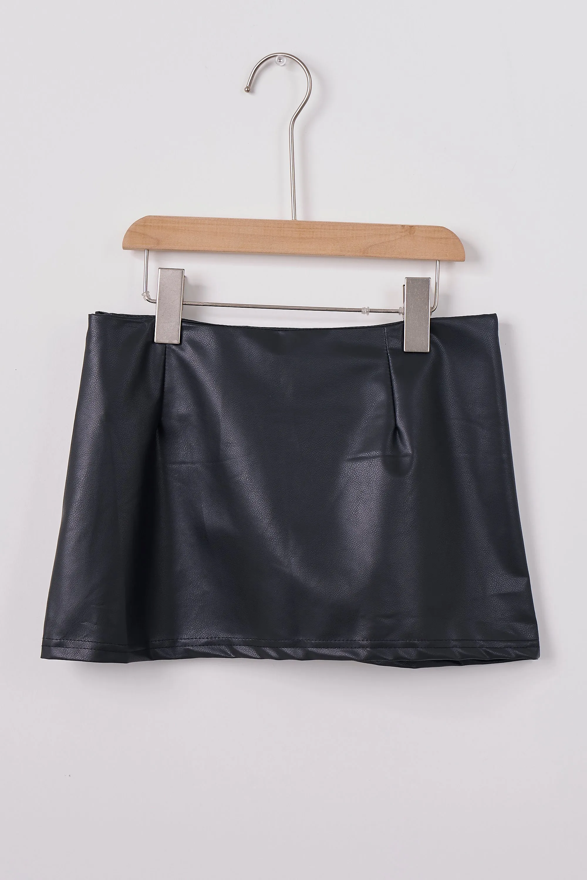 Josh Lace Overlay Pleather Skirt