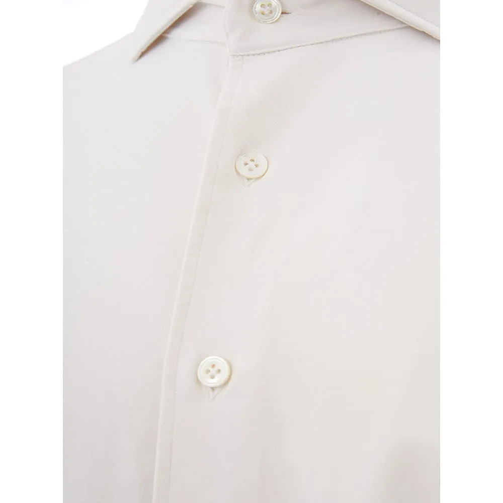 Lardini Elegant White Cotton Men's Shirt