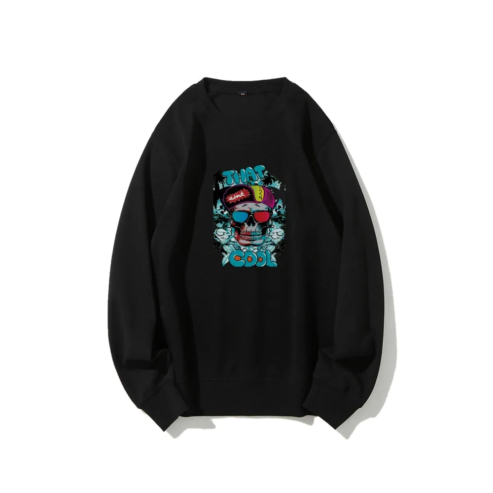 Mens That Cool Skull with Sunglass Graphic Sweatshirts