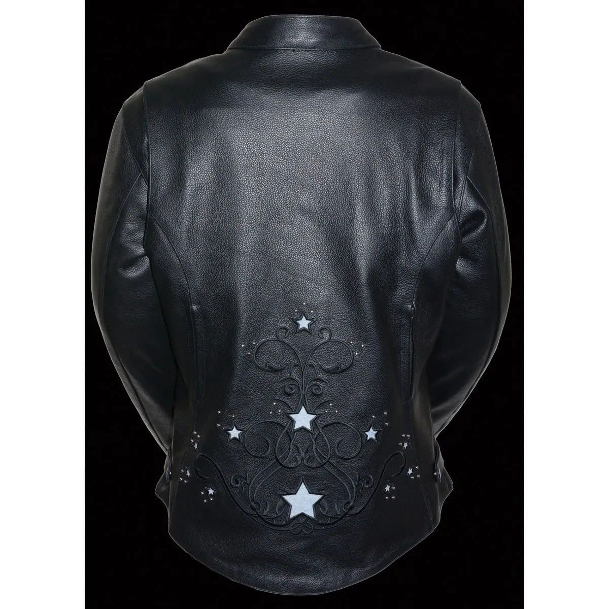 Milwaukee Leather ML2500 Women's Reflective Star Riveted Black Leather