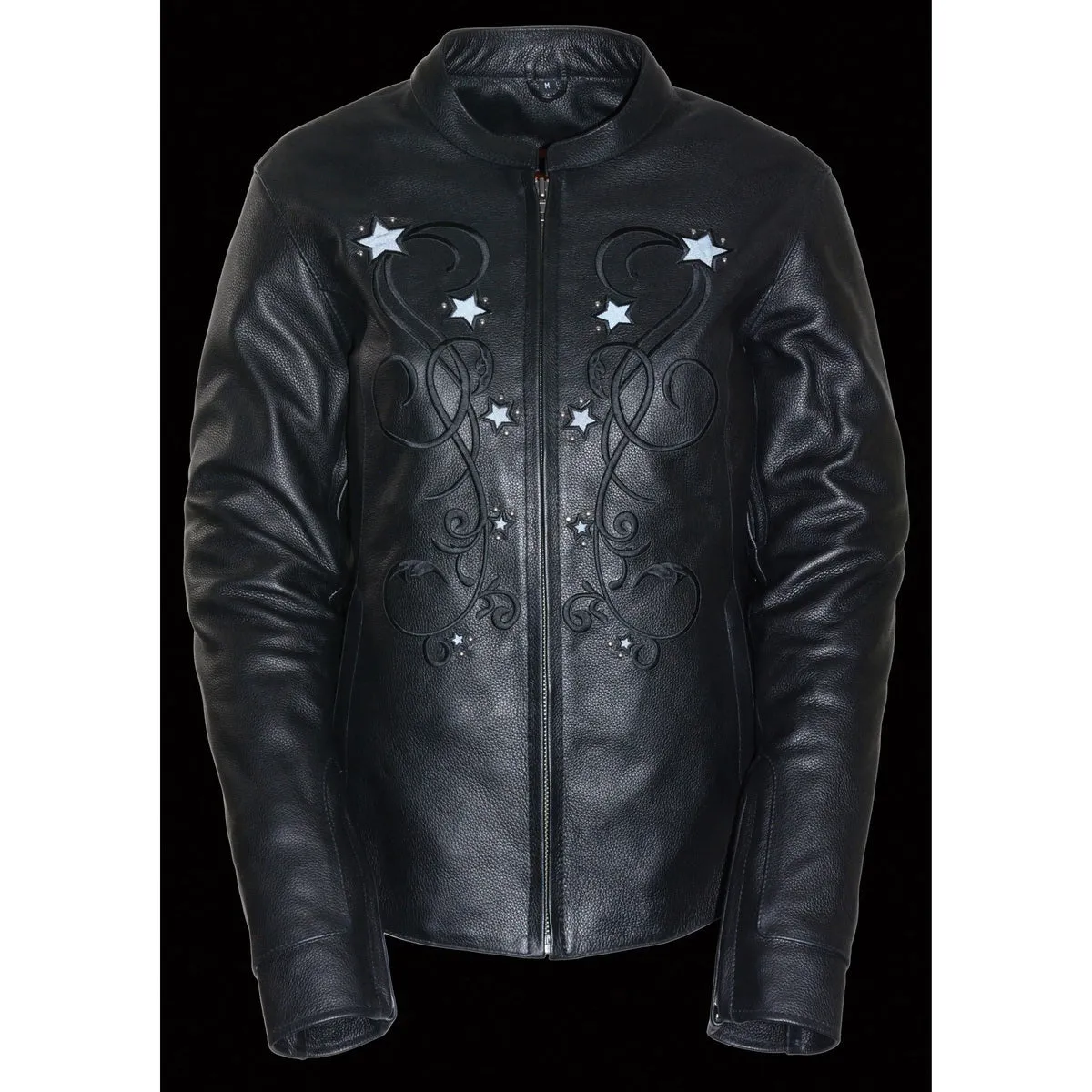 Milwaukee Leather ML2500 Women's Reflective Star Riveted Black Leather