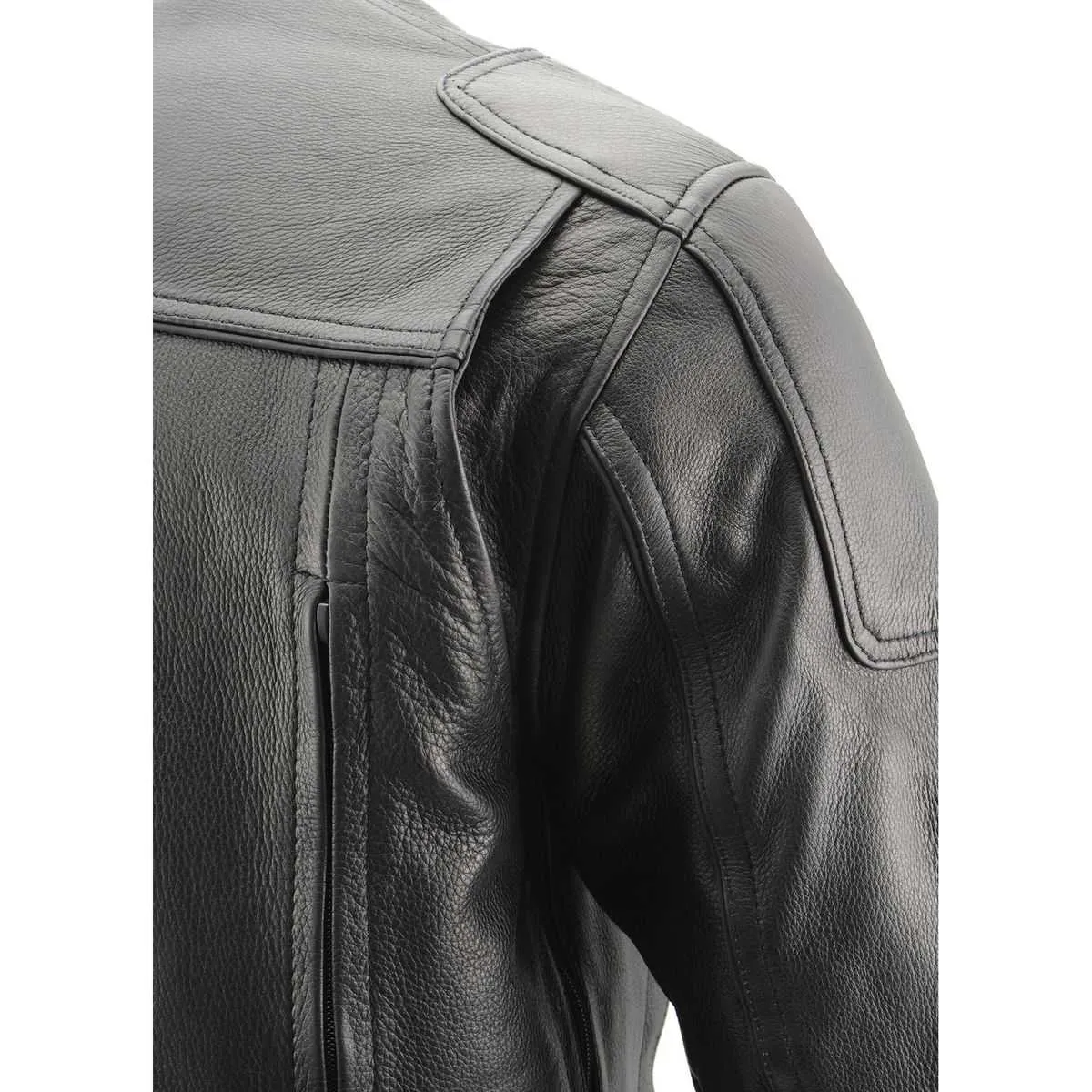 Milwaukee Leather MLM1502 Men's Black 'Cool-Tec' Vented Leather Scooter Jacket