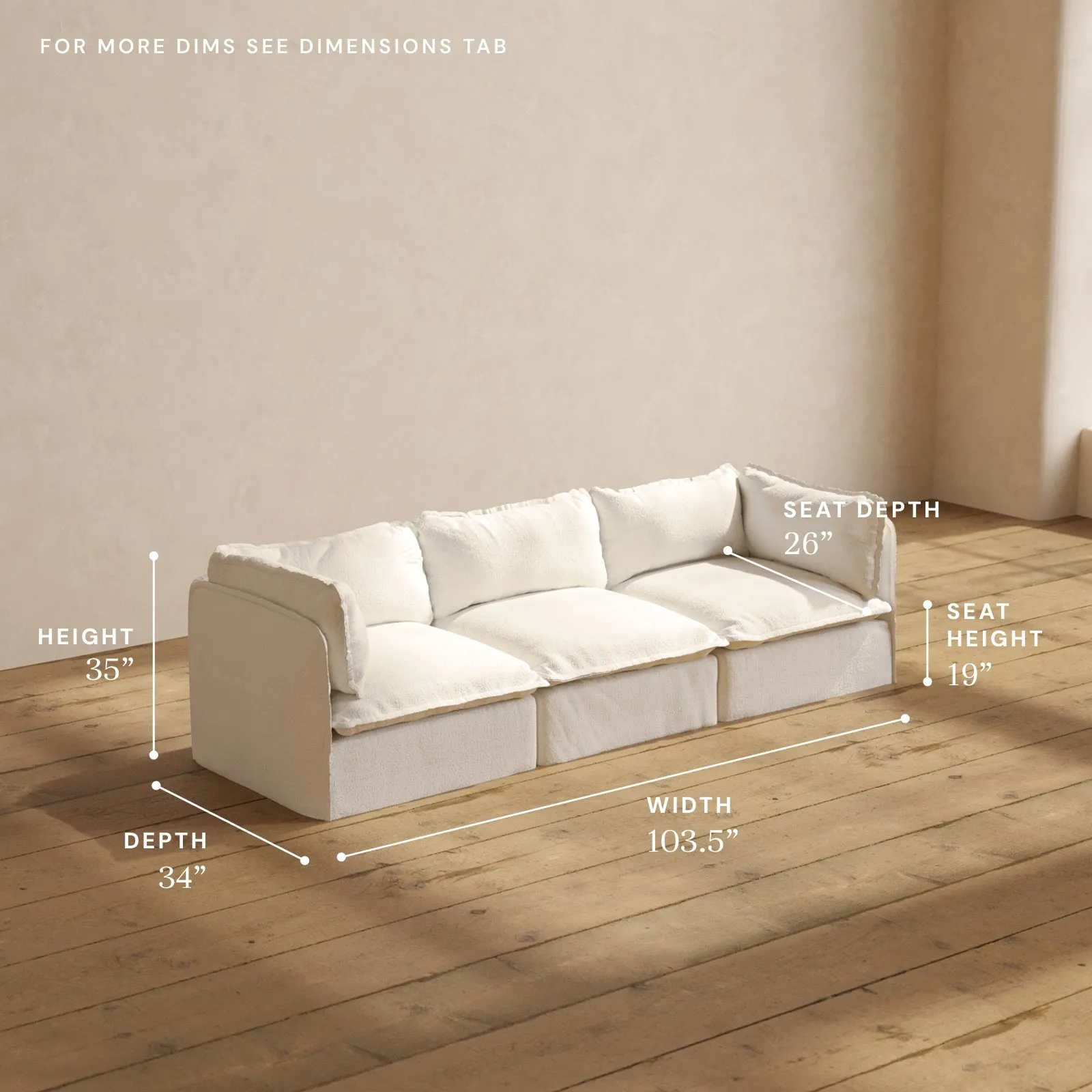 Modular Performance 3-Seater in Mousse | Relaxed Blend